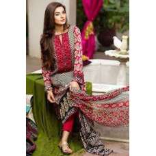 Rust Brown Khaadi Embroided Shirt with Shalwar & Dupatta