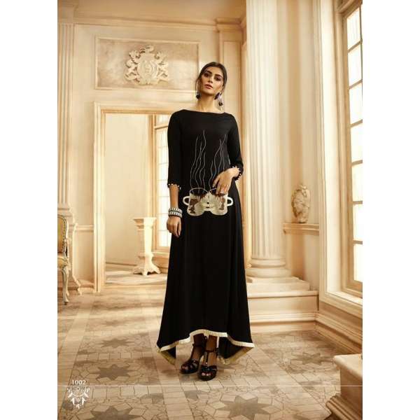 Black Designer Kaftan Indian Party Wear Gown