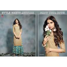 Beige Stitched Kurti Cotton Pakistani Designer Top