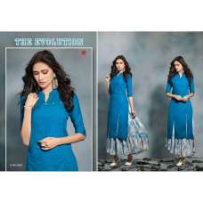 Royal Blue Indian Readymade Plain Cotton Kurti