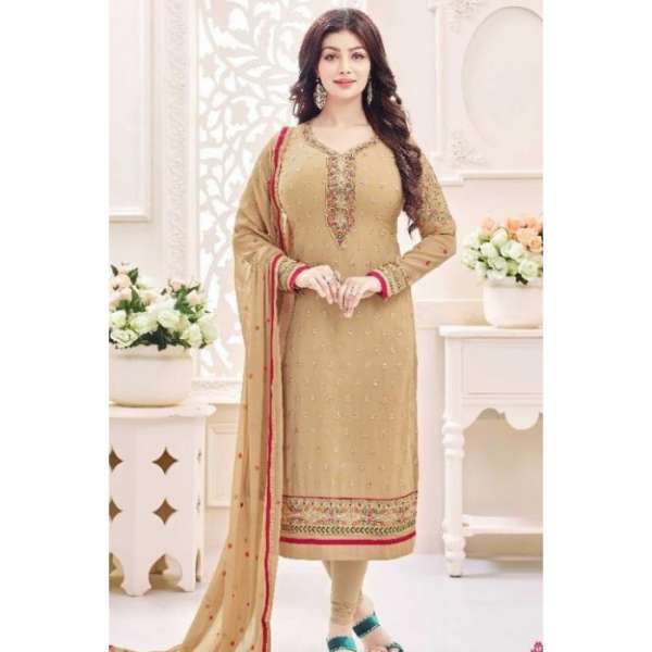 59001 BEIGE LAVINA SEMI-STITCHED EMBROIDERED AYESHA TAKIA SALWAR SUIT