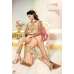 L19003 PEACH ECHO LAVINA HEAVY EMBRIODERD DESIGNER DRESS