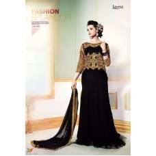 L19002 BLACK LAVINA HEAVY EMBRIODERD DESIGNER DRESS