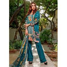 Teal Blue Pakistani Designer Lawn Suit