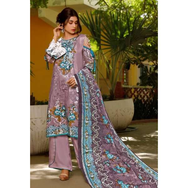 Lilac Purple Pakistani Designer Lawn Salwar Suit