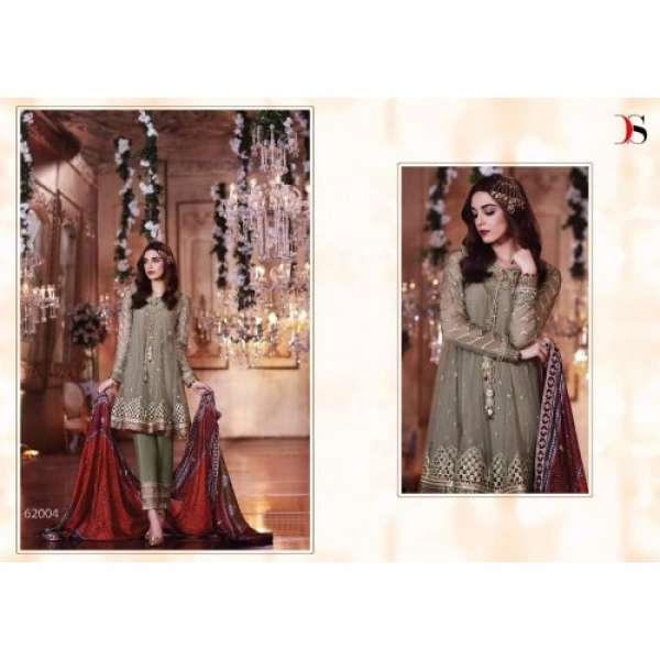 ZBD-1002 GREEN MARIA.B. MBROIDERED PARTY WEAR DRESS