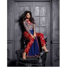 ZMS12010 Blue With Red MAISHA MASKEEN Dress