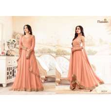 PEACH WEDDING WEAR INDIAN ANARKALI DRESS
