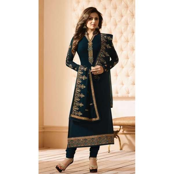 NAVY BLUE GEORGETTE INDIAN SALWAR KAMEEZ