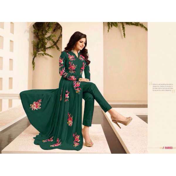 86003-C GREEN LT NITYA PURE GEORGETTE PARTY WEAR DESIGNER SUIT