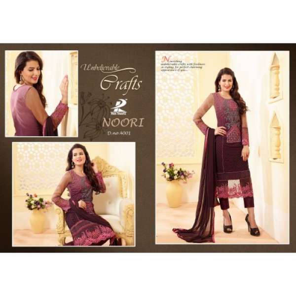 N4001 PLUM NOORI DESIGNER GEORGETTE SALWAR KAMEEZ SUIT