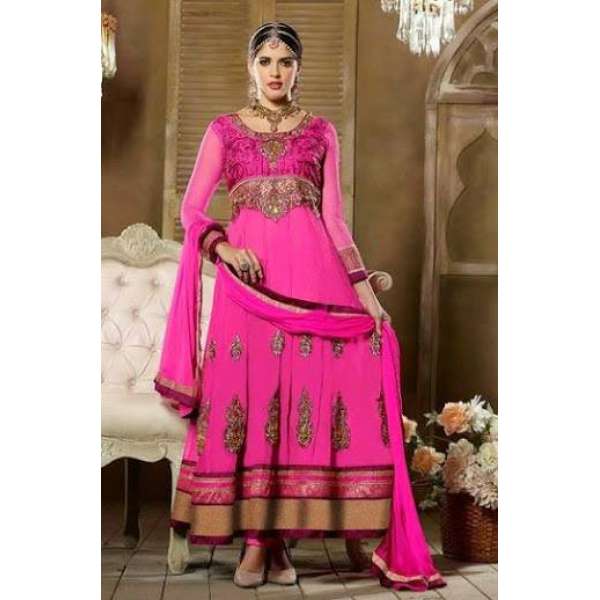 DARK PINK SHABANA BY SAINX DESIGNER WEAR ANARKALI