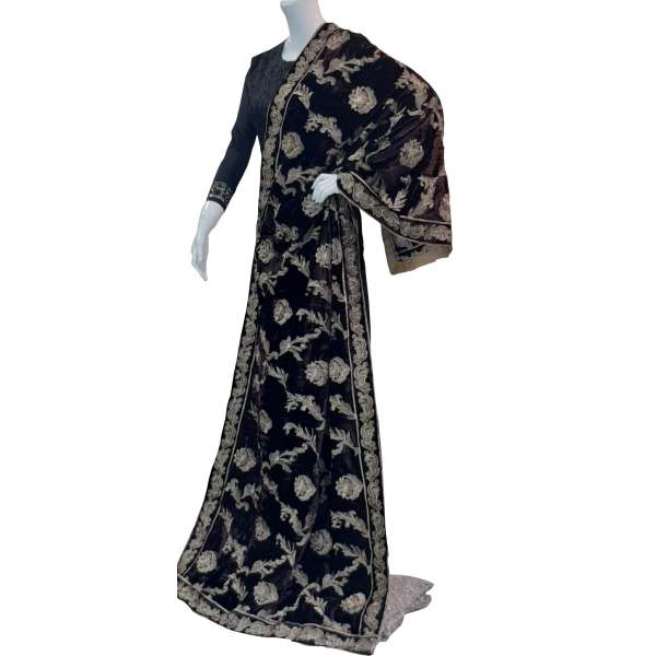 Brown Fancy Velvet Shawl