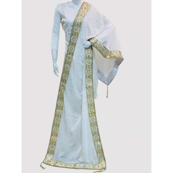 White Women Winter Shawl Pakistani Velvet Shawls