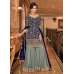 Blue and Grey Embroidered Gharara Suit