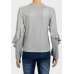 Silver Platinum & Black Ladies Regular & Plus Size Frill Sleeves Shimmer