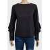 Silver Platinum & Black Ladies Regular & Plus Size Frill Sleeves Shimmer