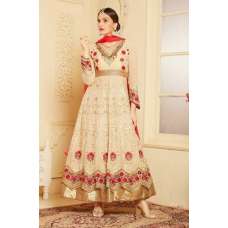 Indian Maxi Cream Party Evening Wedding Anarkali Suit (Ready Made XXL)