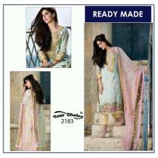 2183 green  PAKISTANI STYLE LAWN COTTON READY MADE SALWAR KAMEEZ 