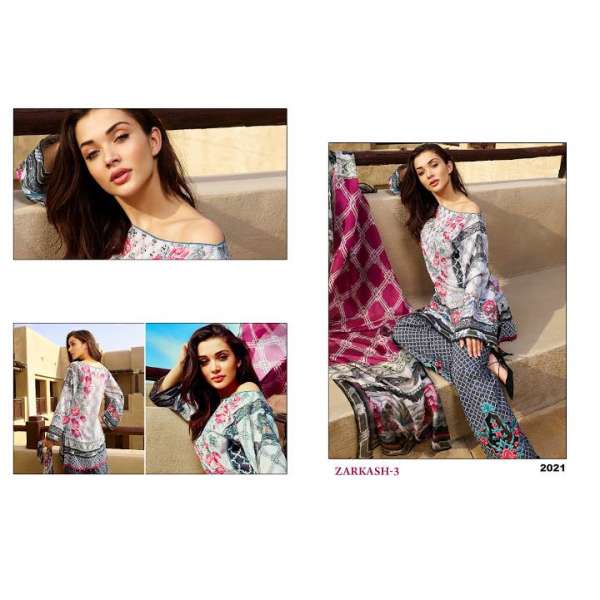 ZK2021 ZARKASH-3 PRINTED CAMBRIC COTTON/LAWN SALWAR KAMEEZ SUIT