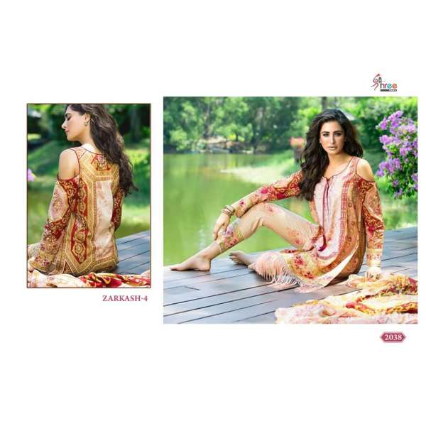 ZK2038 ZARKASH-4 PRINTED CAMBRIC COTTON READY MADE SUIT