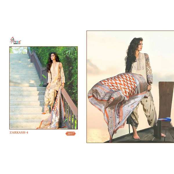 ZK2037 ZARKASH-4 PRINTED CAMBRIC COTTON READY MADE SUIT