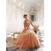 Peach Indian Net Dress Designer Wedding Lehenga/Palazzo