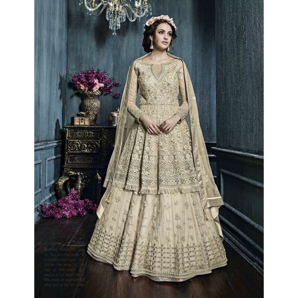 Gold Heavy Embroidered Bridal Outfit Indian Wedding Dress