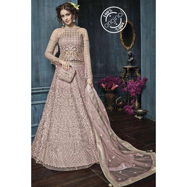 22003-C PINK ZOYA CELEBRITY HEAVY EMBROIDERED INDIAN BRIDAL WEDDING LEHENGA