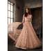 Peach Net Heavy Embellished Wedding Wear Anarkali Dress