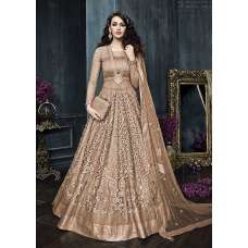 Light Rust Indian Long Frock Designer Wedding Dress