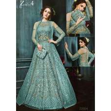 Turquoise Occasional Anarkali Gown Indian Ethnic Wedding Dress
