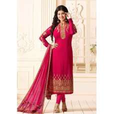 HOT PINK EMBROIDERED PARTY WEAR INDIAN BOLLYWOOD STYLE SALWAR SUIT